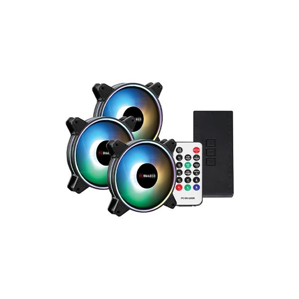 PCBuilder Tempest Chill Fan Kit 3x120MM Dual Glow ARGB Fan + Con