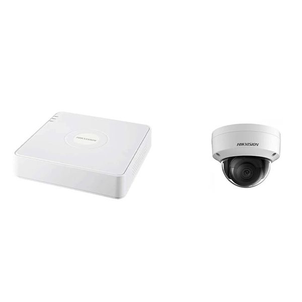 Hikvision 4 Channel Dvr + 2 MP Fixed Dome Network Cameras